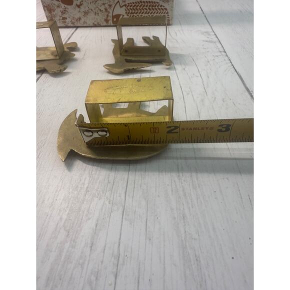 Samburu Safari Sigma Brass Animal Napkin Rings Set 4 Vtg Rare Bedford Stuyvesant - Picture 5 of 13